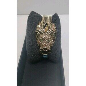 HEIDI DAUS "ME WOW" Crystal Beaded Lion Cuff Bracelet Gorgeous 7- 7.5